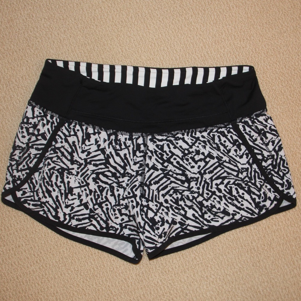Lululemon Black and White Running Short